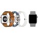 Set 4 Curele iUni compatibile cu Apple Watch 1/2/3/4/5/6/7, 44mm, Maro, Gri, Alb, Albastru/Verde